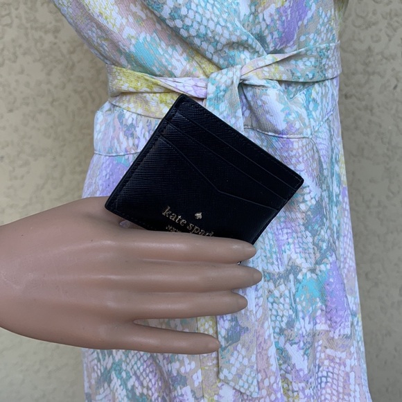 Kate Spade Madison Saffiano Leather Small Slim Card Holder
COLOR: Black 
NWT - Picture 9 of 16